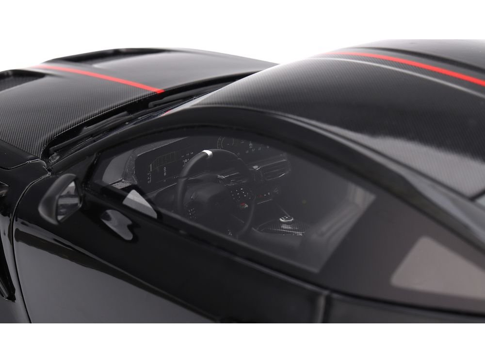 Ford Mustang GTD Shadow Black with Red Stripe 1/18 Model Car by Top Speed view 2