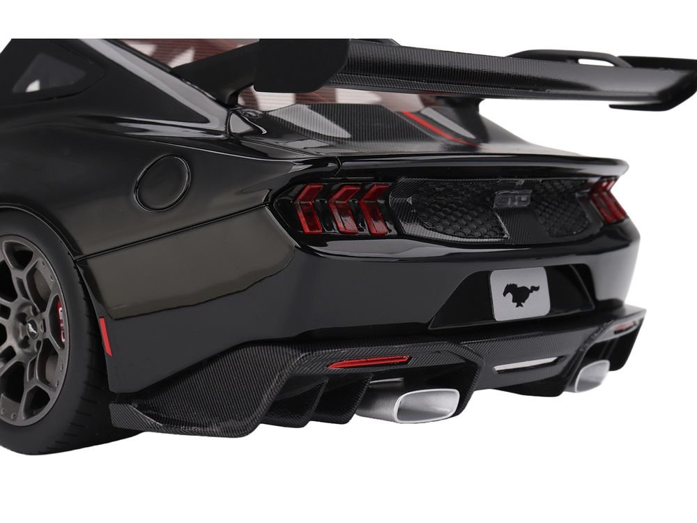 Ford Mustang GTD Shadow Black with Red Stripe 1/18 Model Car by Top Speed view 4
