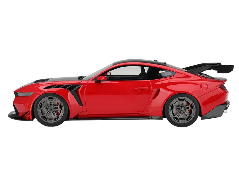Ford Mustang GTD Race Red and Carbon Fiber with Red Stripe 1/18 Model Car by Top Speed view 3