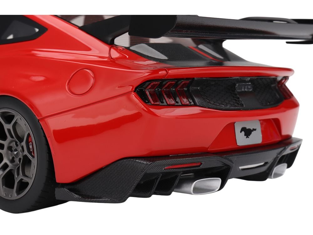 Ford Mustang GTD Race Red and Carbon Fiber with Red Stripe 1/18 Model Car by Top Speed view 4