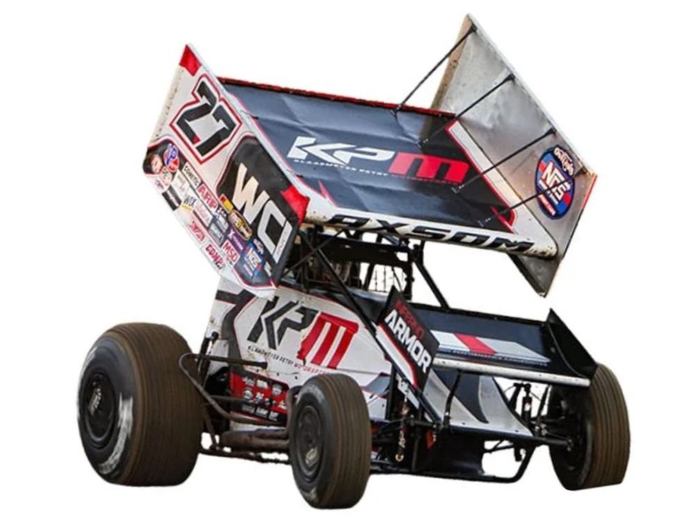 Winged Sprint Car #27 Emerson Axsom "WCI - KPM" White (2026) 1/18 Diecast Model Car by ACME view 2