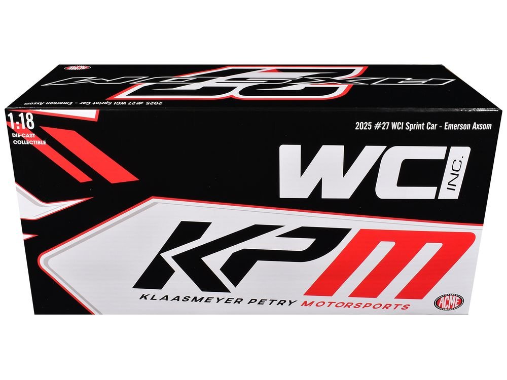 Winged Sprint Car #27 Emerson Axsom "WCI - KPM" White (2026) 1/18 Diecast Model Car by ACME view 3