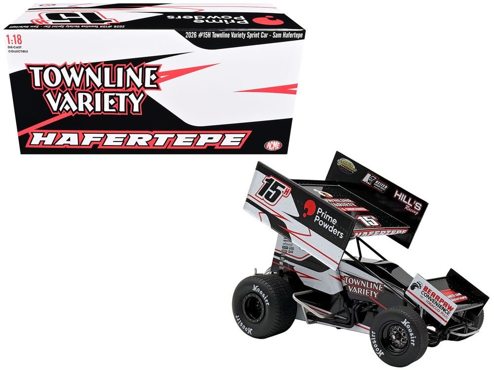Winged Sprint Car #15H Sam Hafertepe "Townline Variety - Prime Powders" (2026) 1/18 Diecast Model Car by ACME