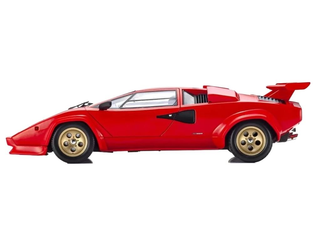 Lamborghini Countach LP 5000 Quattrovalvole Red with Gold Wheels 1/18 Diecast Model Car by Kyosho view 4