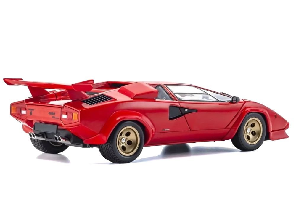 Lamborghini Countach LP 5000 Quattrovalvole Red with Gold Wheels 1/18 Diecast Model Car by Kyosho view 5