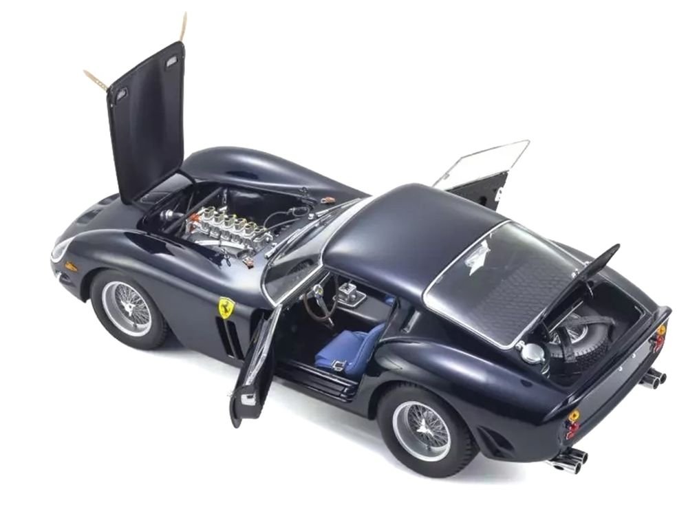 Ferrari 250 GTO Dark Blue Metallic 1/18 Diecast Model Car by Kyosho view 2