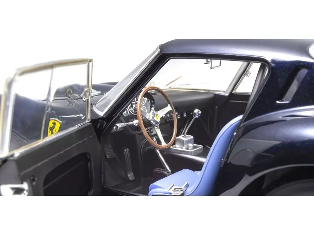 Ferrari 250 GTO Dark Blue Metallic 1/18 Diecast Model Car by Kyosho view 3