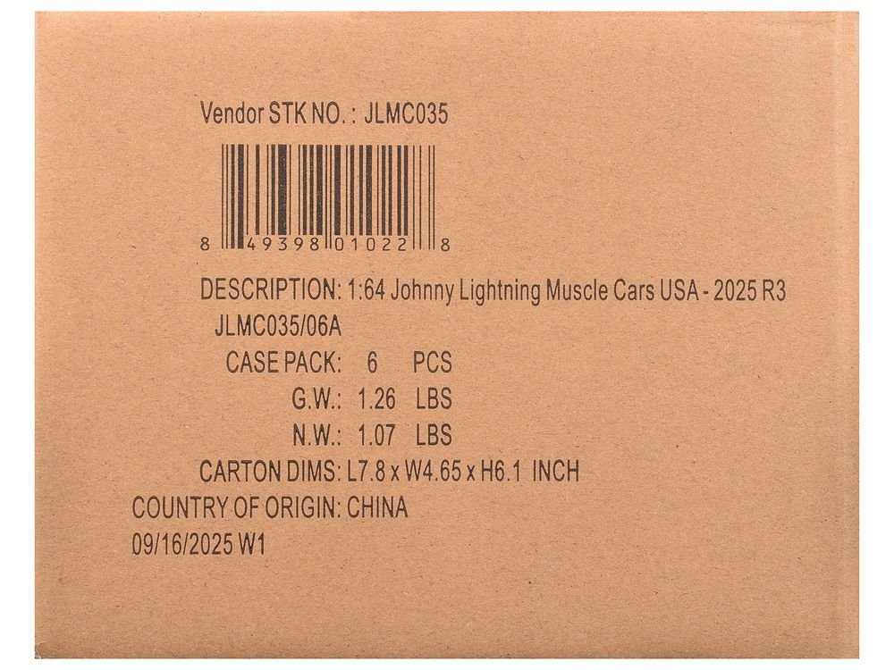 "Muscle Cars USA" 2025 Release 3 Set A of 6 pieces "MECUM Auctions" 1/64 Diecast Model Cars by Johnny Lightning view 3