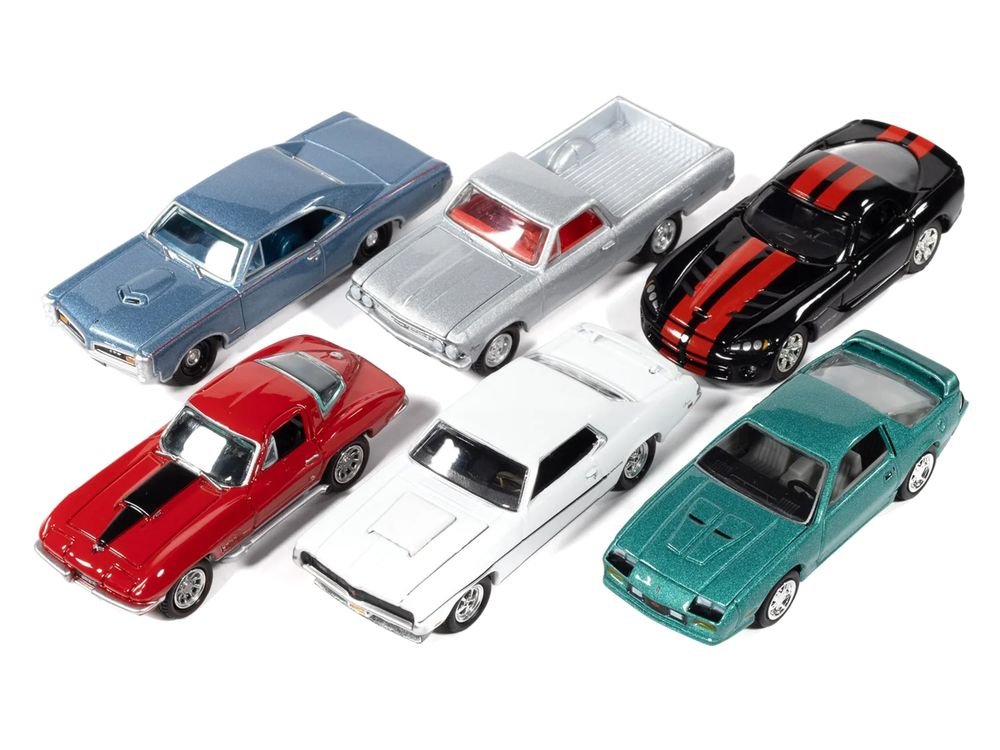 "Muscle Cars USA" 2025 Release 3 Set B of 6 pieces "MECUM Auctions" 1/64 Diecast Model Cars by Johnny Lightning view 2