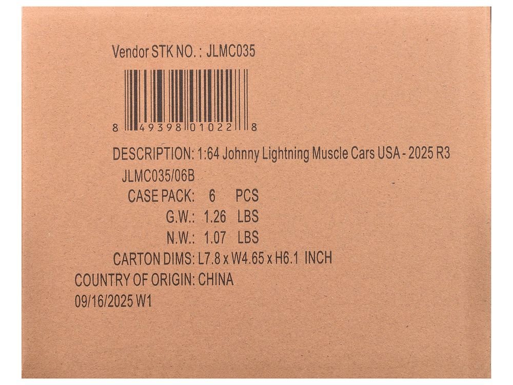 "Muscle Cars USA" 2025 Release 3 Set B of 6 pieces "MECUM Auctions" 1/64 Diecast Model Cars by Johnny Lightning view 3