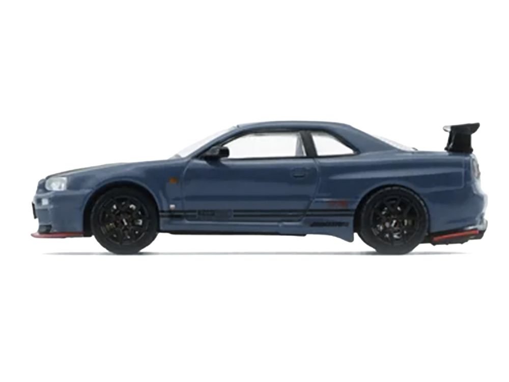 Nissan "Top Secret" Skyline GT-R (BNR34) RHD (Right Hand Drive) Stealth Gray with Carbon Hood "Tokyo Auto Salon 2026" 1/64 Diecast Model Car by BM Creations view 3