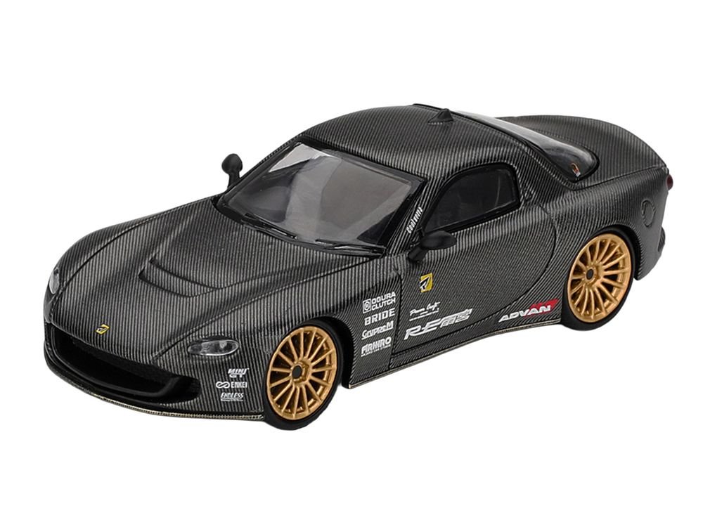 Mazda RX-7 RE-Amemiya "Matsukiyo KOKU 3 Rotor NA-7" Carbon Fiber "Tokyo Auto Salon 2025 Best Tuned Car Award" Limited Edition 1/64 Diecast Model Car by Mini GT view 2