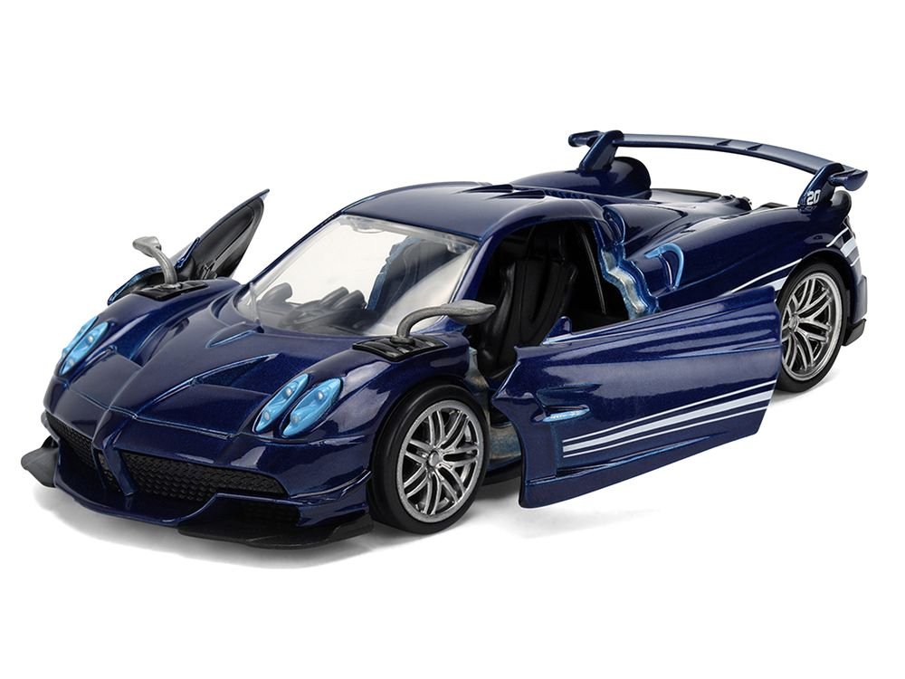 Pagani Huayra Roadster BC Blue Metallic with White Stripes "Fast X" (2023) Movie "Fast & Furious 25th Anniversary" Series 1/32 Diecast Model Car by Jada view 2