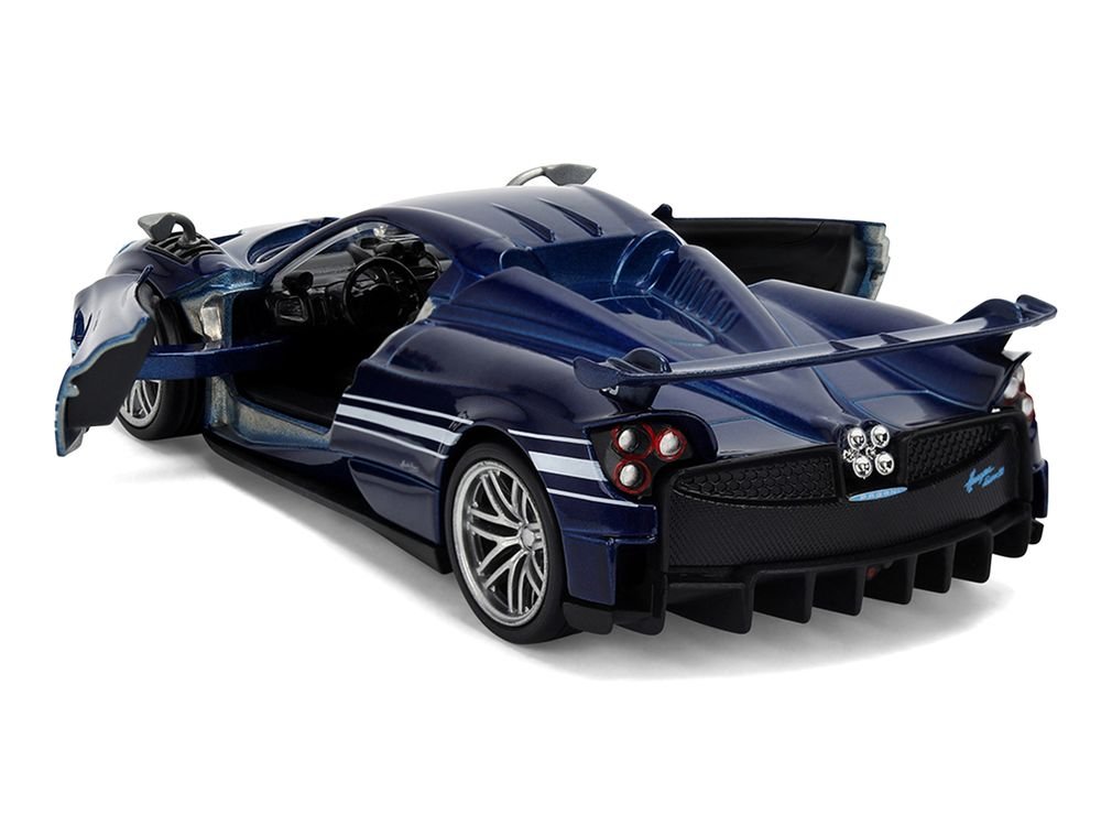 Pagani Huayra Roadster BC Blue Metallic with White Stripes "Fast X" (2023) Movie "Fast & Furious 25th Anniversary" Series 1/32 Diecast Model Car by Jada view 4