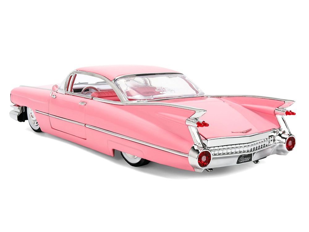 1959 Cadillac Coupe DeVille Pink with Pink and White Interior "Showroom Floor" Series 1/24 Diecast Model Car by Jada view 5