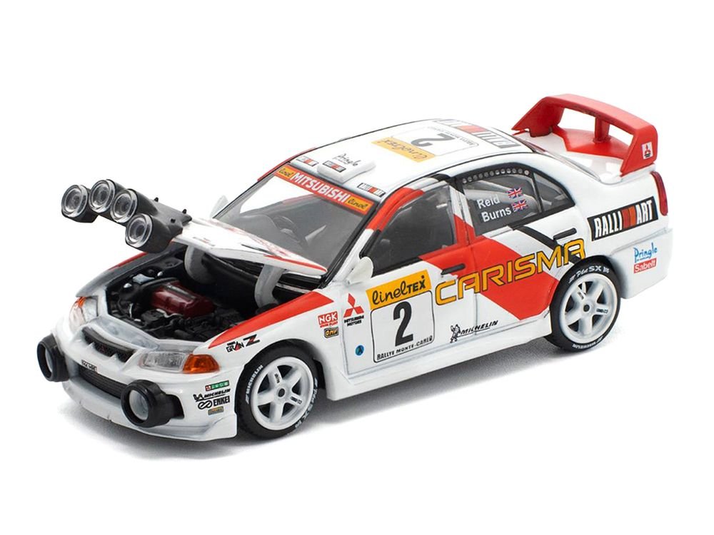 Mitsubishi Lancer Evolution IV RHD (Right Hand Drive) #2 Richard Burns - Robert Reid "Monte Carlo Rally" (1998) 1/64 Diecast Model Car by Pop Race view 2