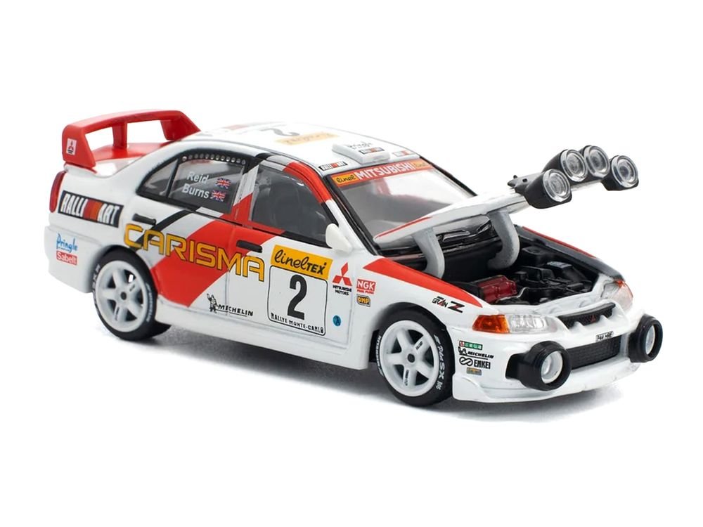 Mitsubishi Lancer Evolution IV RHD (Right Hand Drive) #2 Richard Burns - Robert Reid "Monte Carlo Rally" (1998) 1/64 Diecast Model Car by Pop Race view 4
