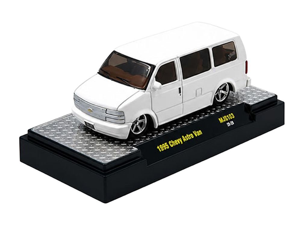 1995 Chevrolet Astro Van "Slow & Low" White Limited Edition to 6720 pieces Worldwide 1/64 Diecast Model Car by M2 Machines view 2