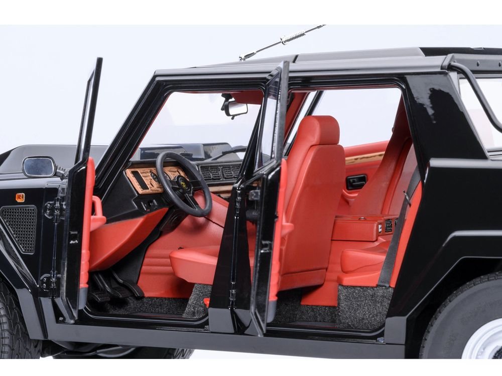 Lamborghini LM002 Nero Tenebre Black with Red Interior 1/18 Model Car by Autoart view 4
