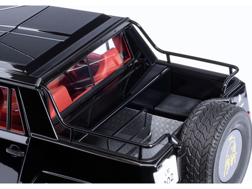 Lamborghini LM002 Nero Tenebre Black with Red Interior 1/18 Model Car by Autoart view 5