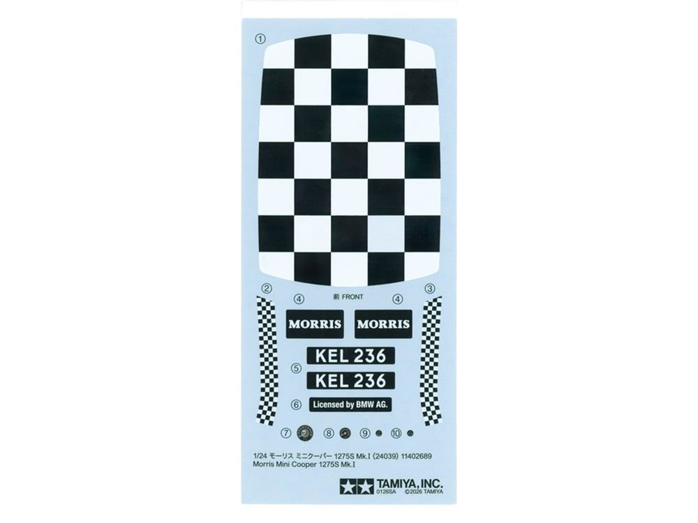 Model Kit Morris Mini Cooper 1275S MK.1 1/24 Scale Model by Tamiya view 5