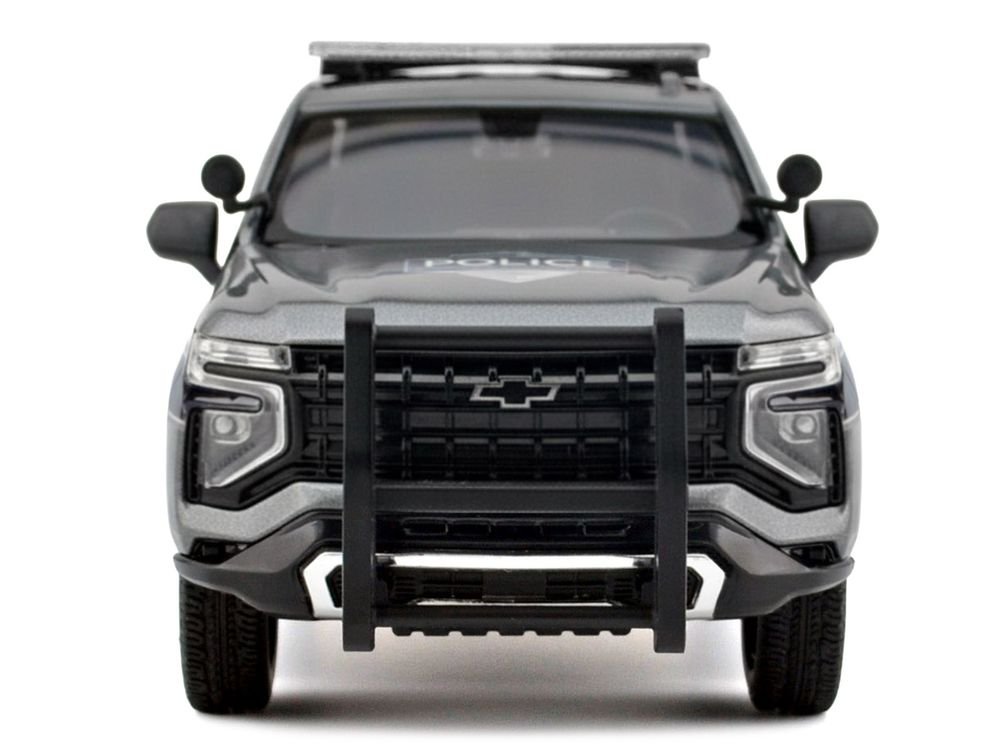2025 Chevrolet Tahoe PPV "General Motors Police" Gray Metallic "Custom Builder's Kit - Law Enforcement and Public Service" Series 1/24 Diecast Model Car by Motormax view 3