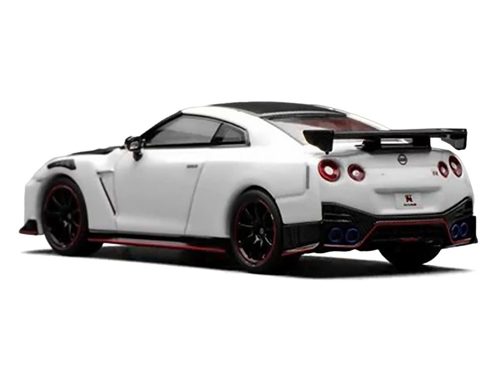 2022 Nissan GT-R Nismo (R35) RHD (Right Hand Drive) Brilliant White Pearl with Carbon Hood and Top "Senior 64" Series 1/64 Diecast Model Car by MotorHelix view 5
