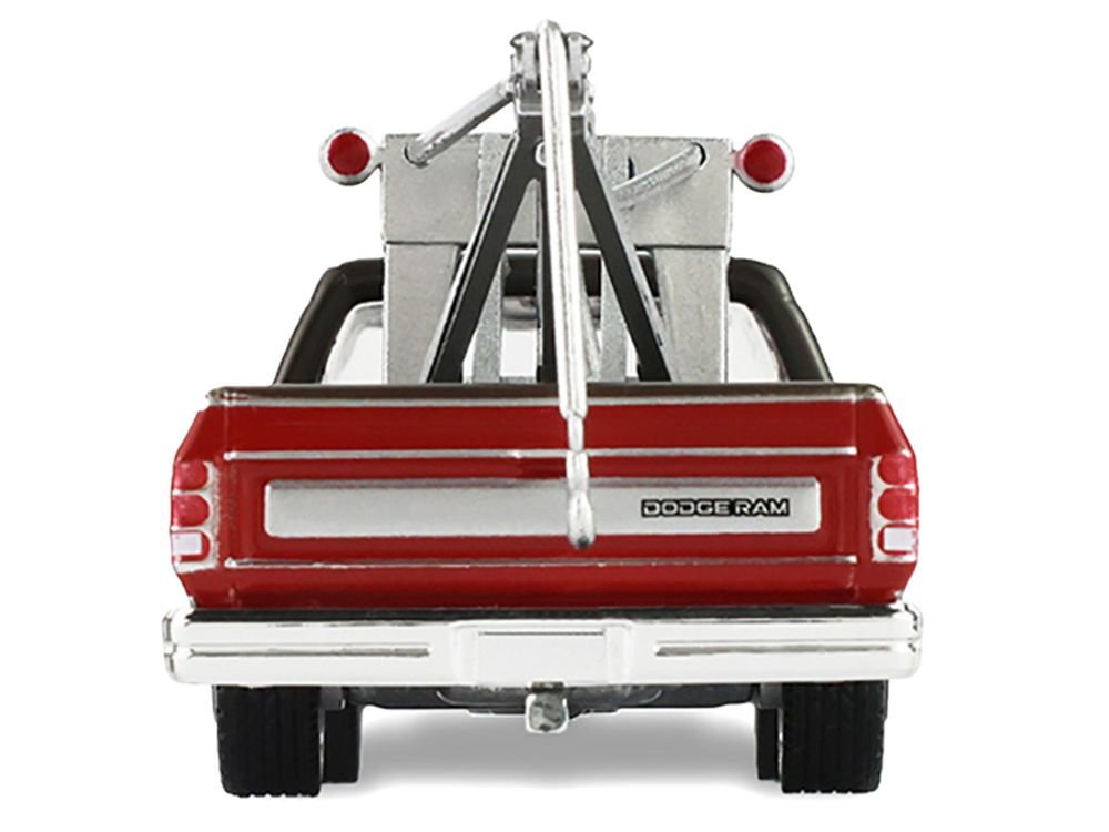 1983 Dodge Ram D-100 Royal SE Tow Truck with Drop-In Tow Hook "Hobby Shop Auto Mechanic" Brown and Red with Work Lights "The Hobby Shop" Series 17 1/64 Diecast Model Car by Greenlight view 5