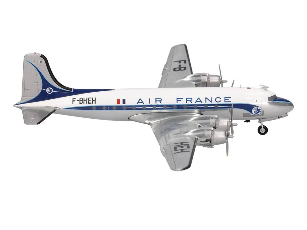 Douglas DC-4 Commercial Aircraft "Air France" (F-BHEH) White with Blue Stripes 1/200 Diecast Model by Herpa view 4