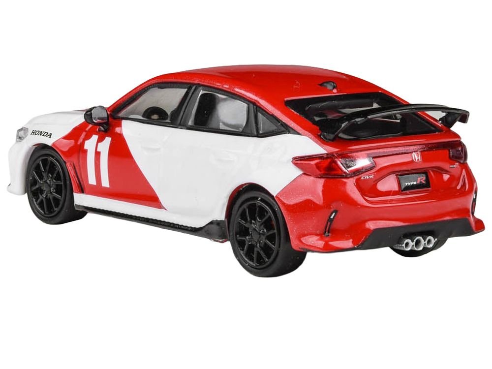 2025 Honda Civic Type R FL5 #11 "1965 Mexico GP Heritage" Red and White 1/64 Diecast Model Car by Paragon Models view 4