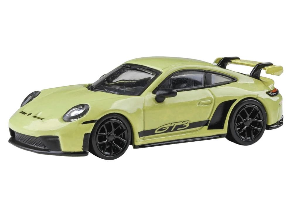 2025 Porsche 911 GT3 (992.2) Cartagena Yellow with Black Stripes 1/64 Diecast Model Car by Paragon Models view 2
