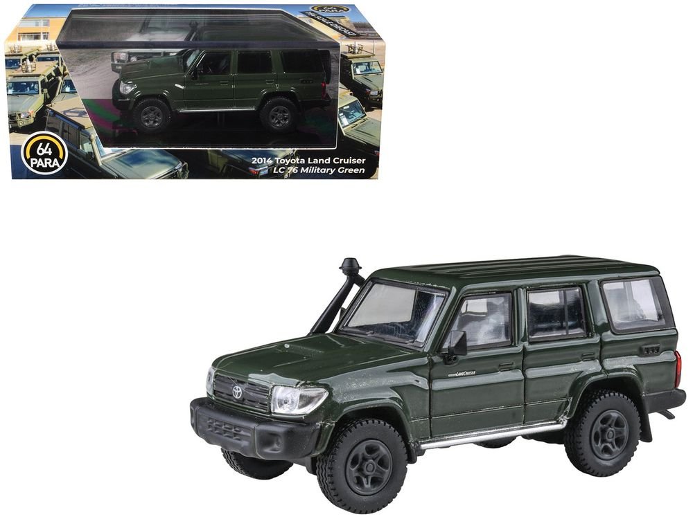 2014 Toyota Land Cruiser LC 76 Military Green 1/64 Diecast Model Car by Paragon Models
