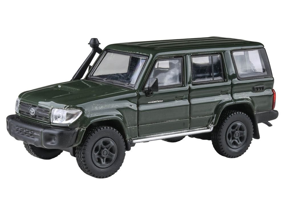 2014 Toyota Land Cruiser LC 76 Military Green 1/64 Diecast Model Car by Paragon Models view 2
