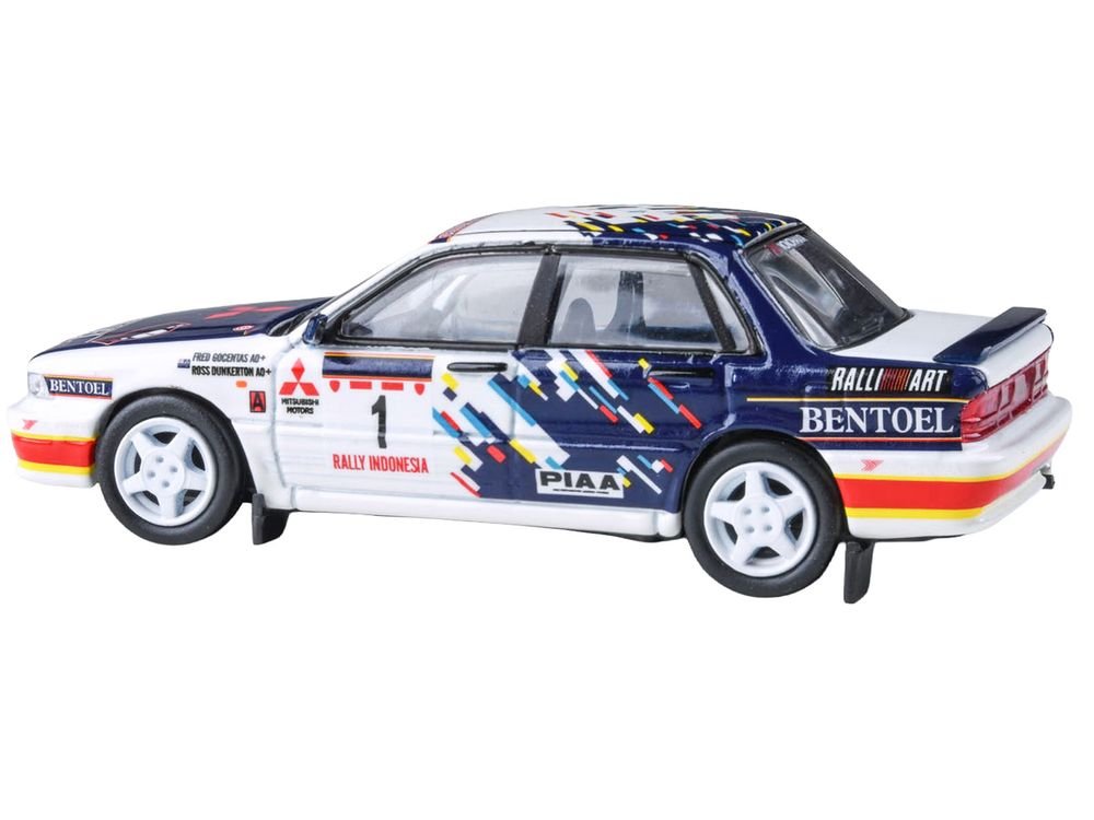 Mitsubishi Galant VR-4 RHD (Right Hand Drive) #1 Ross Dunkerton - Fred Gocentas "Rally Indonesia" (1993) 1/64 Diecast Model Car by Paragon Models view 3