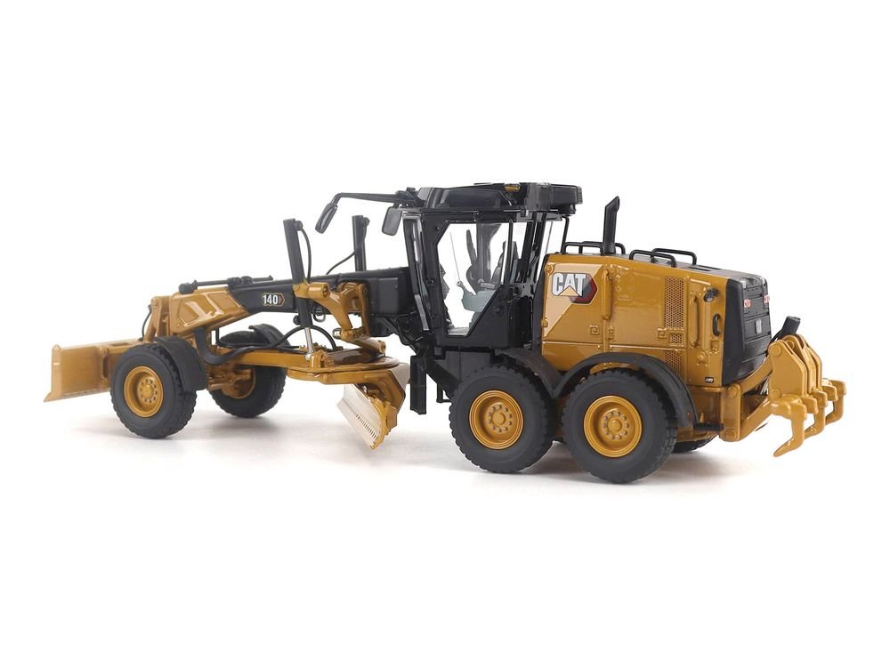 CAT Caterpillar 140 JOY Motor Grader Yellow with Black Top "High Line" Series 1/50 Diecast Model by Diecast Masters view 3