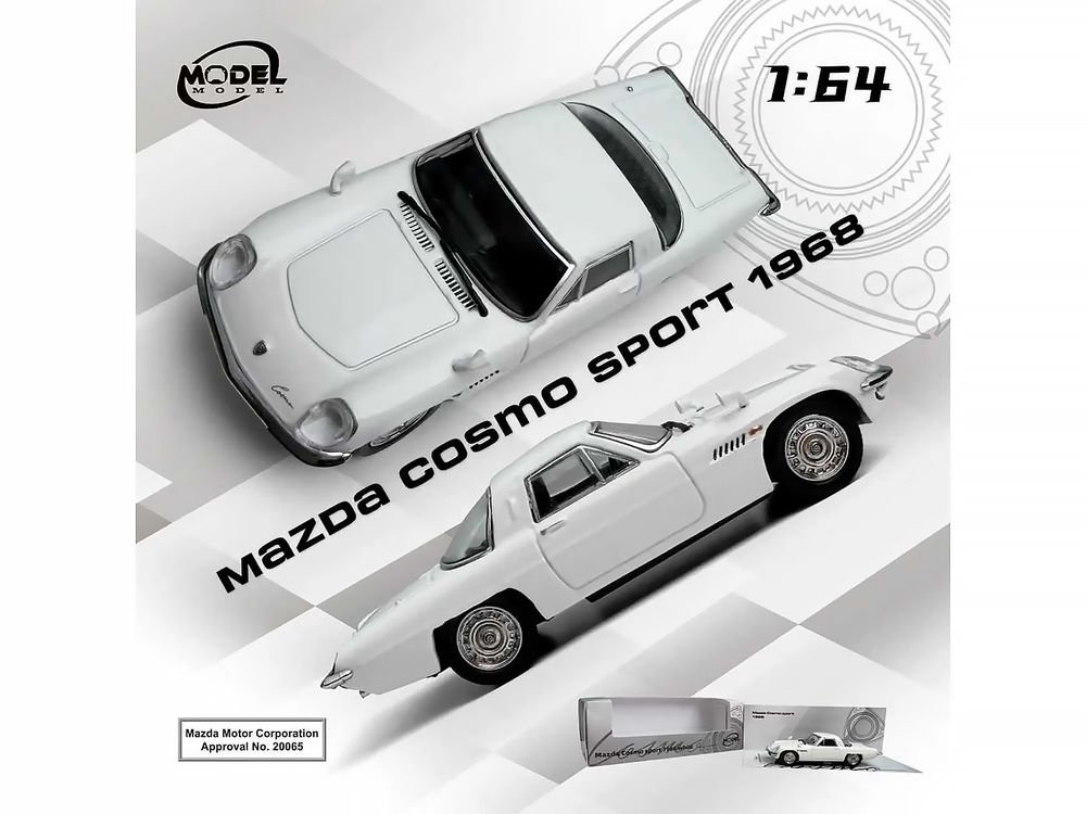 1968 Mazda 110 S Cosmo Sport RHD (Right Hand Drive) White 1/64 Diecast Model Car by Model Model view 5