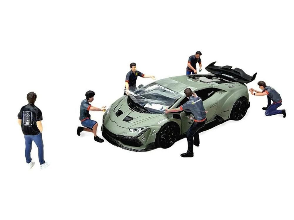 "DarwinPro x Teckwrap Crew" 6 piece Diecast Figure Set (6 Figures) Limited Edition for 1/64 Scale Models by American Diorama view 2