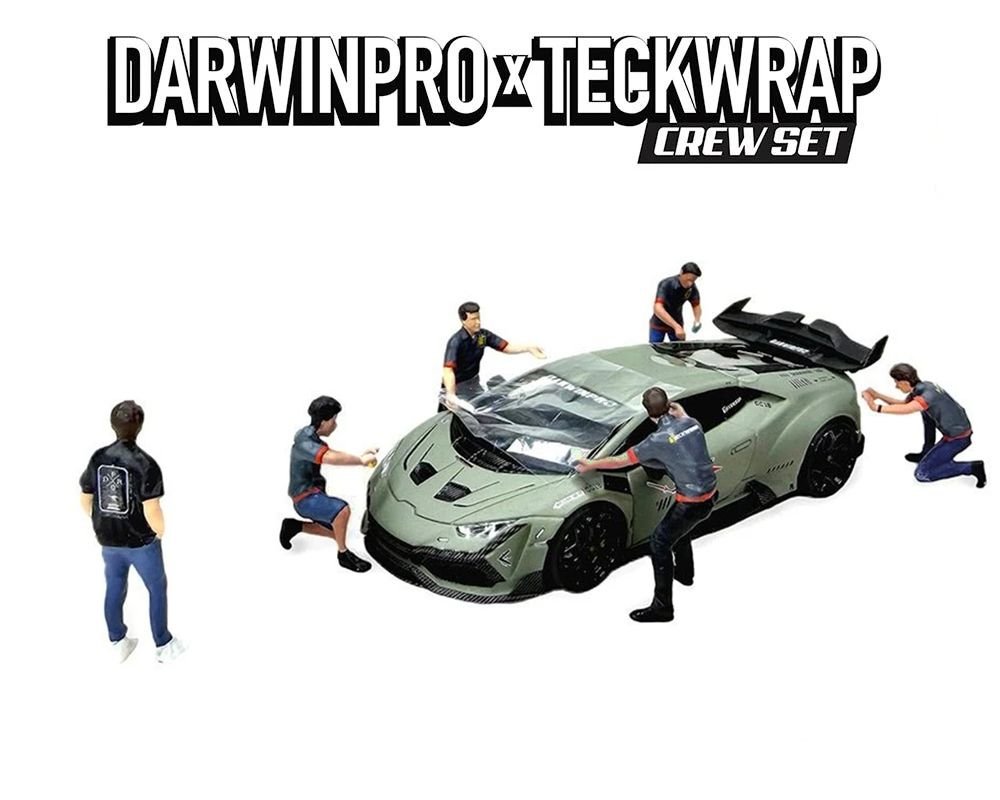 "DarwinPro x Teckwrap Crew" 6 piece Diecast Figure Set (6 Figures) Limited Edition for 1/64 Scale Models by American Diorama view 3