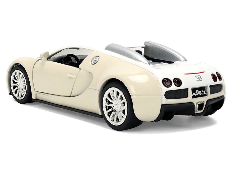 2011 Bugatti Veyron White and Tan "Furious 7" (2015) Movie "25 Years of Fast & Furious" Series 1/32 Diecast Model Car by Jada view 5