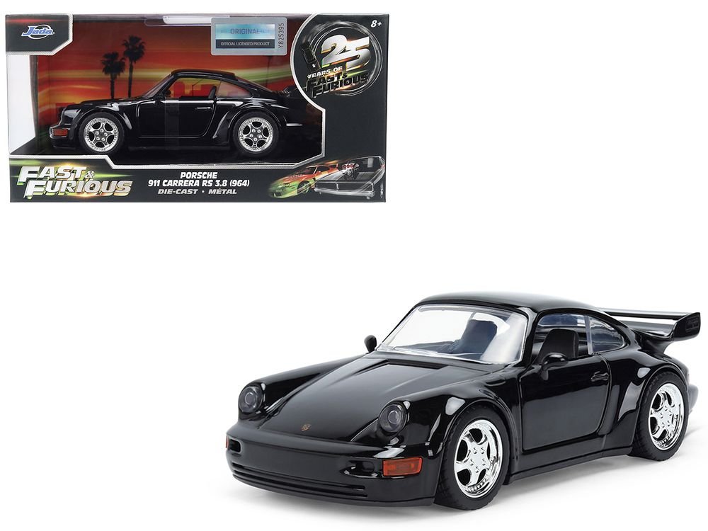 Porsche 911 Carrera RS 3.8 (964) Black "The Fast and the Furious: Tokyo Drift" (2006) Movie "25 Years of Fast & Furious" Series 1/32 Diecast Model Car by Jada