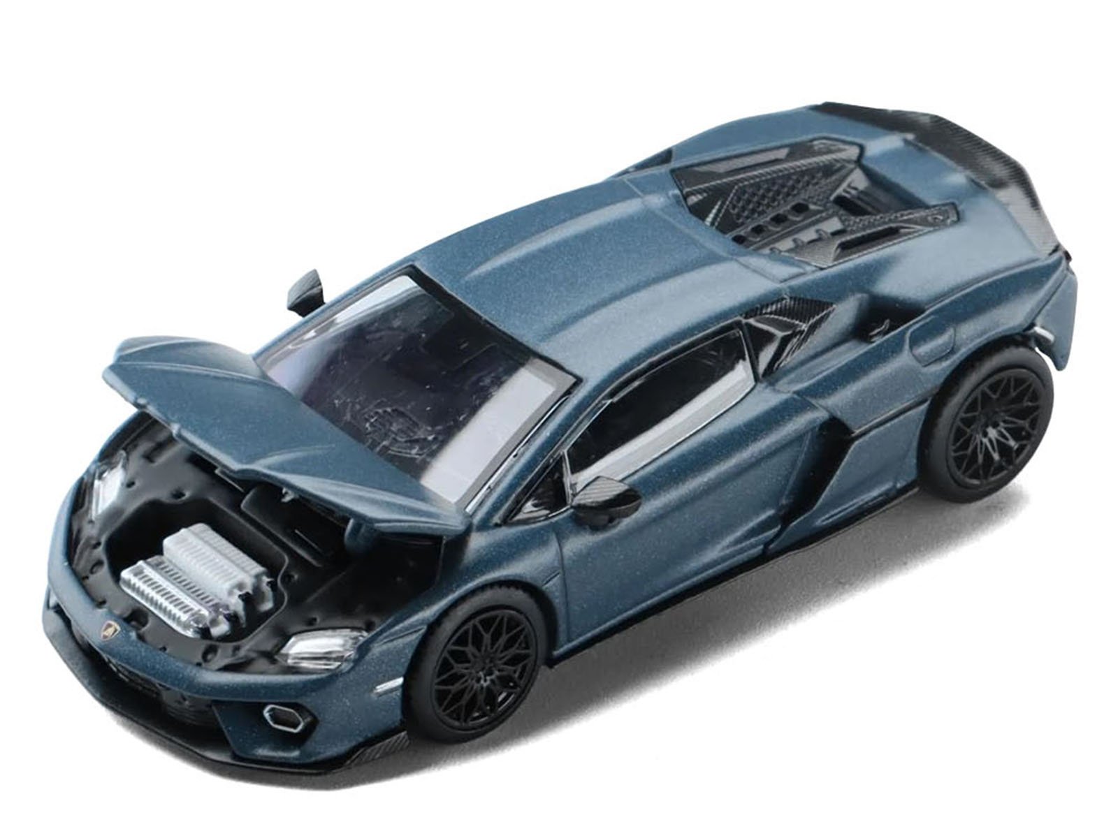 Lamborghini Temerario Matt Blue Metallic 1/64 Diecast Model Car by Trends Hobby view 2