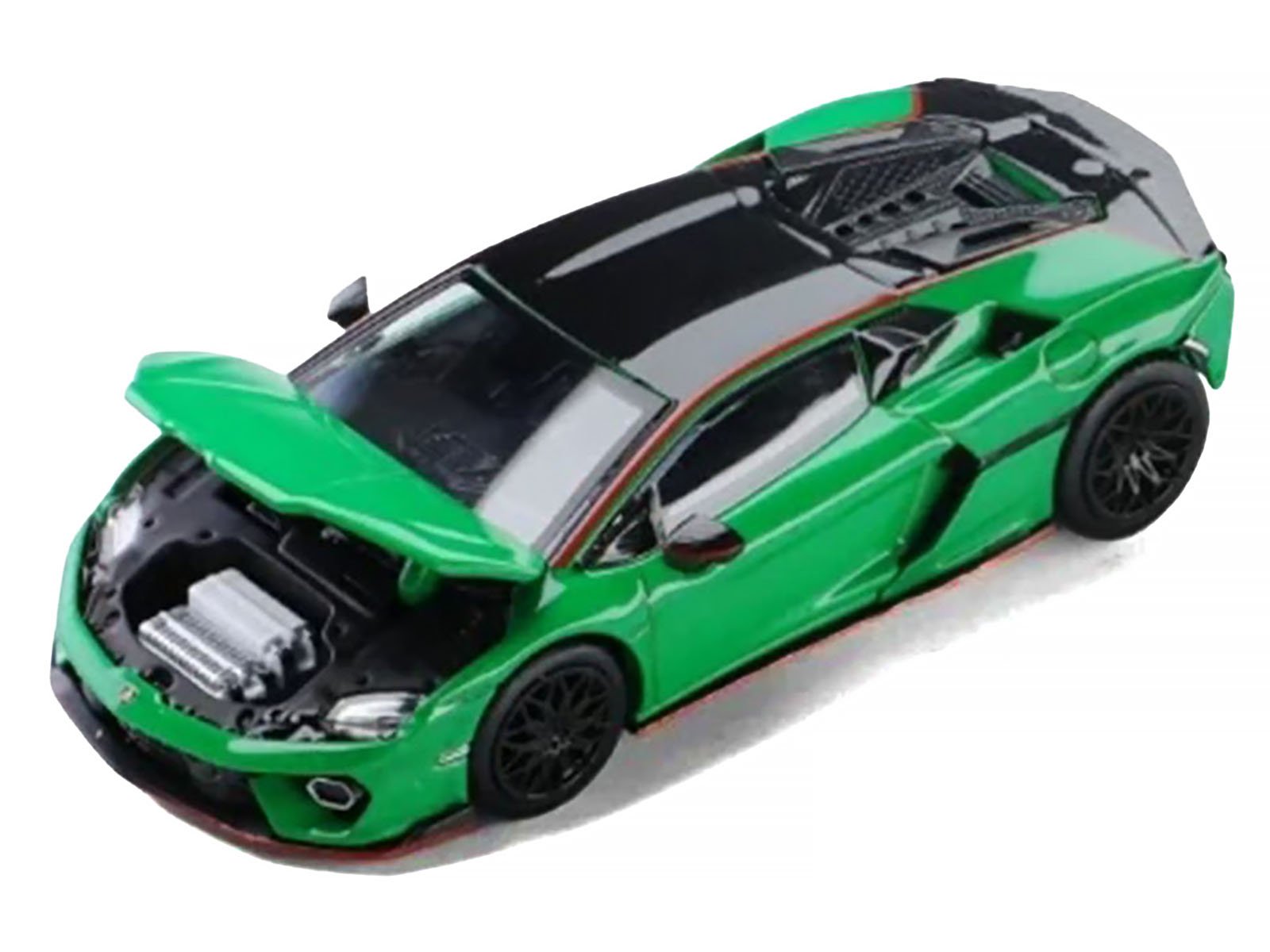 Lamborghini Temerario Green with Black Topdie 1/64 Diecast Model Car by Trends Hobby view 2