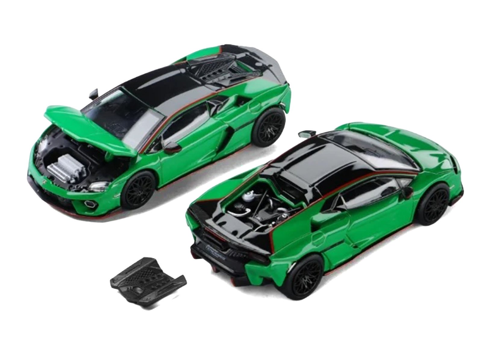 Lamborghini Temerario Green with Black Topdie 1/64 Diecast Model Car by Trends Hobby view 5