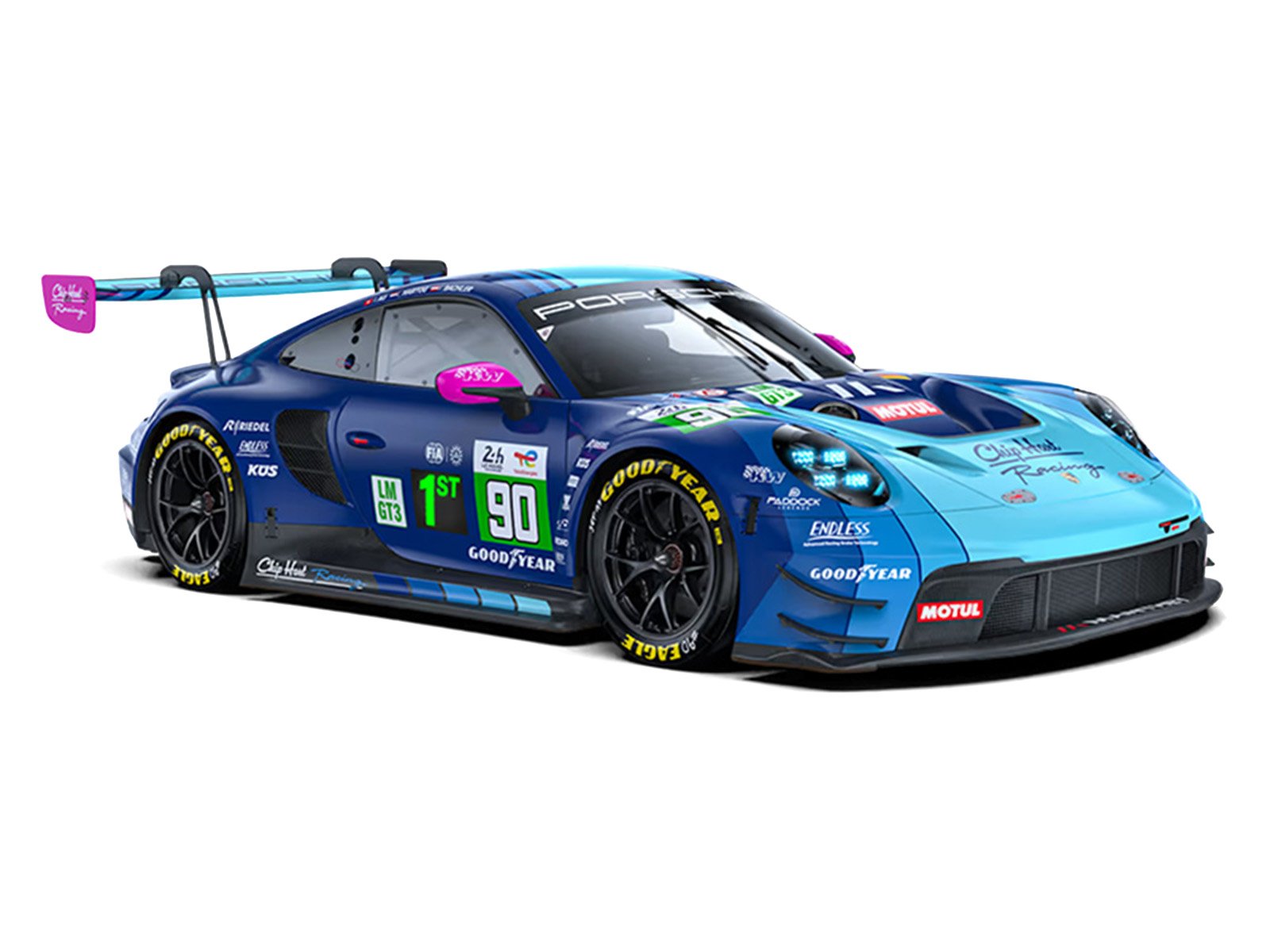 Porsche 911 GT3 R (992) #90 Antares Au - Klaus Bachler - Loek Hartog "Manthey" "24 Hours of Le Mans" (2024) 1/64 Diecast Model Car by Trends Hobby view 3