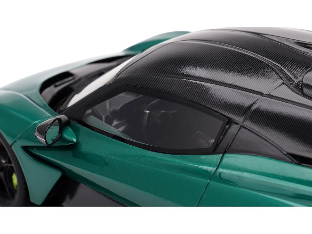 Aston Martin Valhalla Podium Green Metallic with Carbon Top 1/18 Model Car by Top Speed view 2
