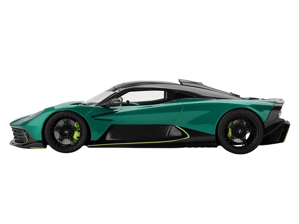 Aston Martin Valhalla Podium Green Metallic with Carbon Top 1/18 Model Car by Top Speed view 3