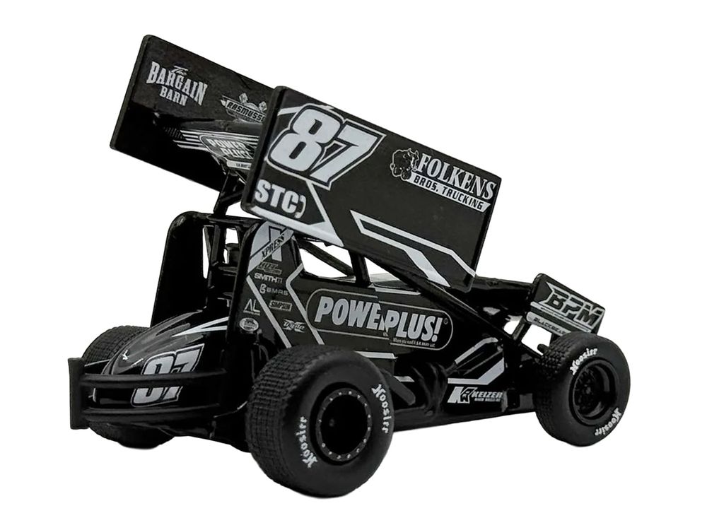 Winged Sprint Car #87 Aaron Reutzel "Power Plus" Black (2026) 1/50 Diecast Model Car by ACME view 4