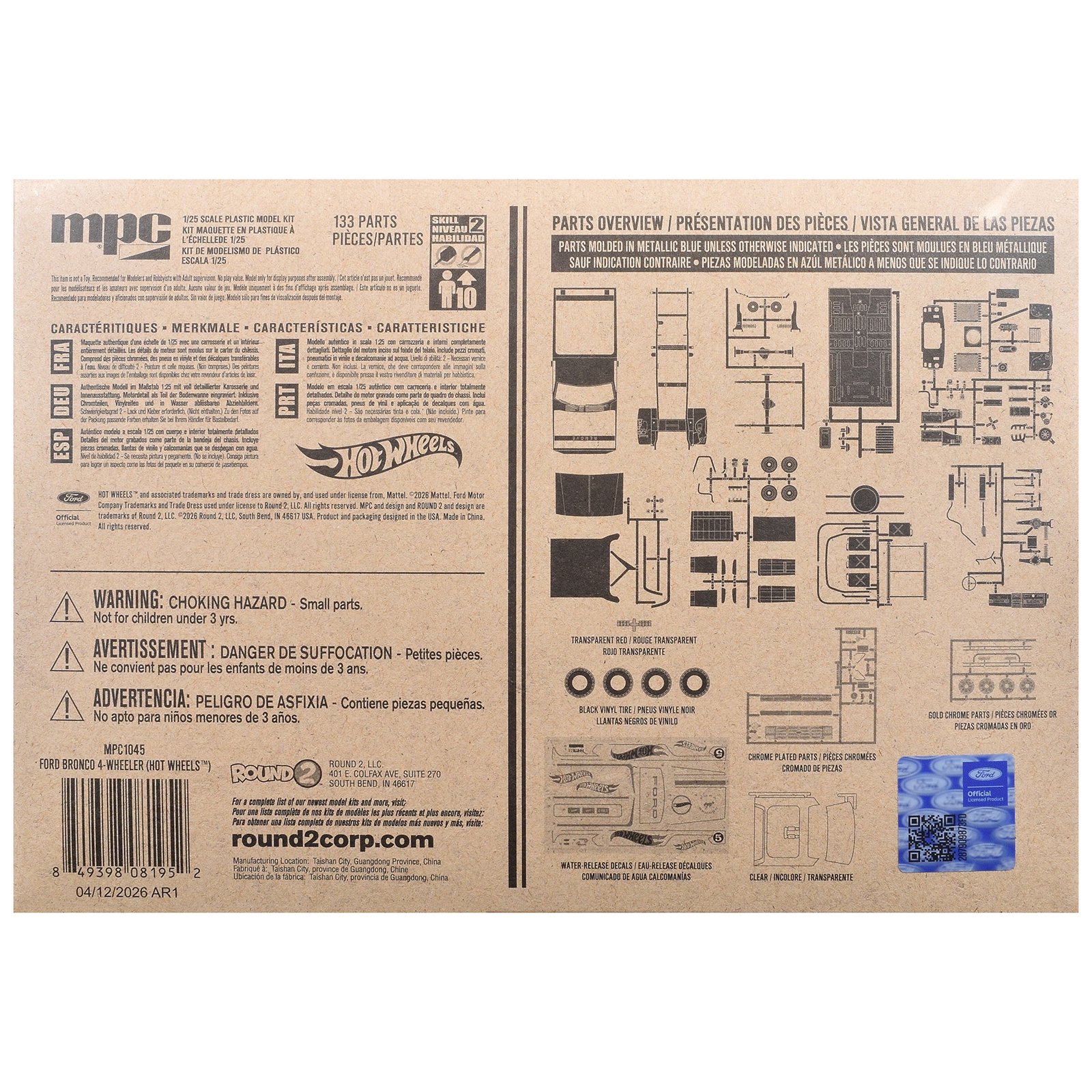 Skill 2 Model Kit Ford Bronco 4-Wheeler "Hot Wheels" 1/25 Plastic Model by MPC view 4
