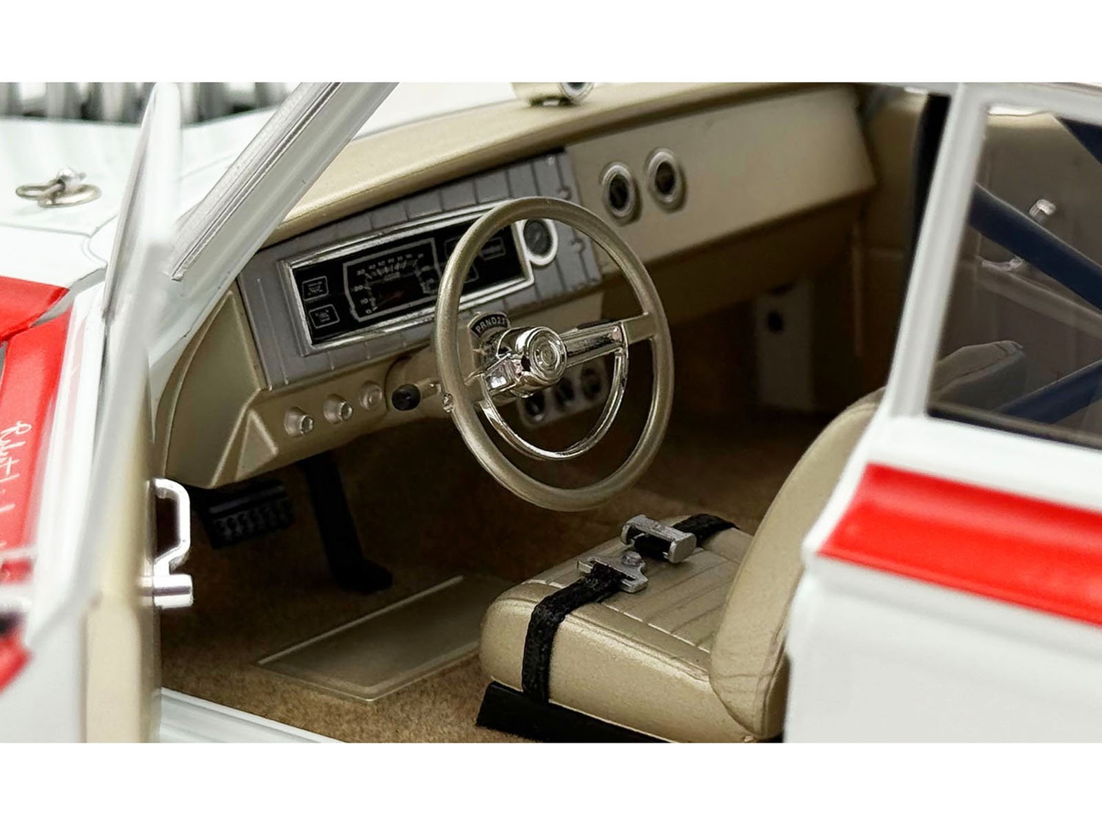 1965 Dodge Coronet AWB "Mr. Tomato" White with Red Stripes Limited Edition to 408 pieces Worldwide 1/18 Diecast Model Car by ACME view 3