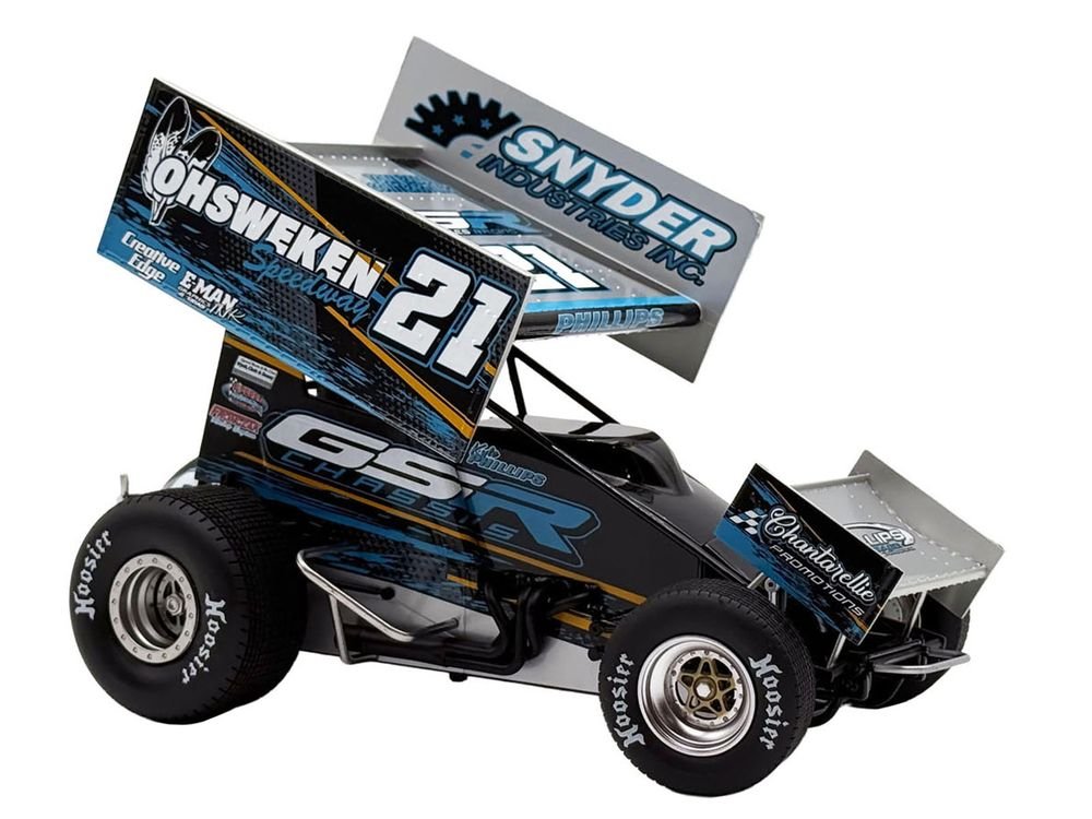 Winged Sprint Car #21 Kyle Phillips "GSR Chassis - Ohsweken Speedway" (2026) 1/18 Diecast Model Car by ACME view 2